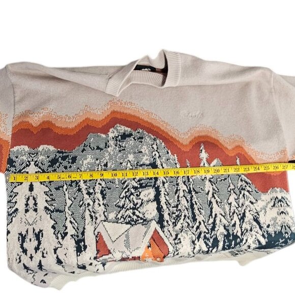 Roots Mens Landscape Intarsia Crewneck Long Sleeve Sweatshirt, Stretch, Size 2XL - Picture 7 of 11